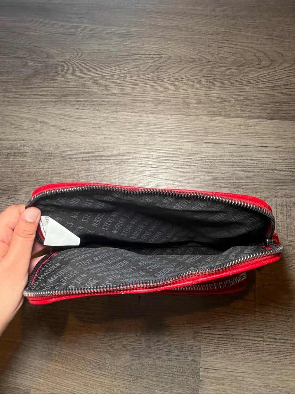 Steve Madden Red Quilted Wristlet Clutch